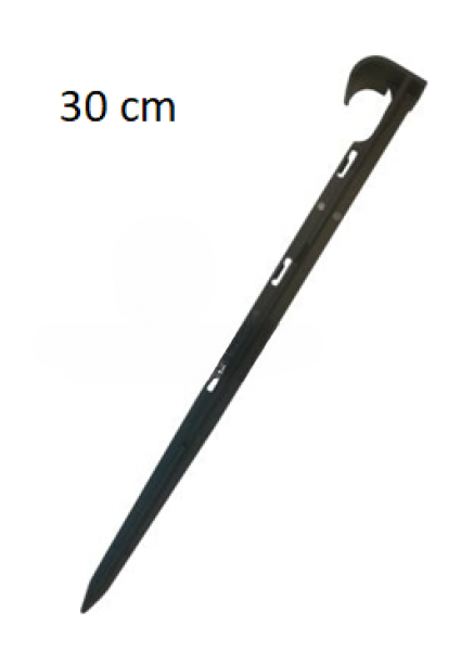 Verstärkter Profi Erdspiess EXTRA LANG 30 cm - Erdhaken 300 mm für Tropfrohr 16 mm und 20 mm kompatibel mit C-12